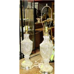 VINTAGE PINWHEEL CRYSTAL LAMP X2