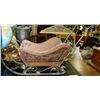 Image 1 : WOOD WICKER AND METAL ORNAMENTAL SLEIGH