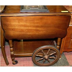 ESTATE WOOD DOUBLE DROP LEAF TEA CART