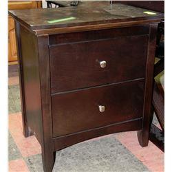 WOOD 2 DRAWER NIGHT STAND