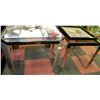 Image 1 : TWO CHROME AND GLASS END TABLES