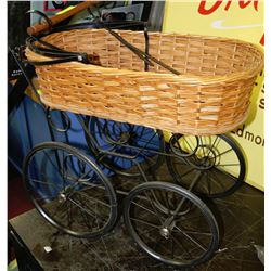 ORNAMENTAL WICKER AND METAL CARRIAGE