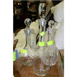 SET OF 3 LIQUOR DECANTERS