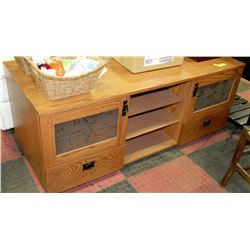 SOLID WOOD OAK 2 GLASS DOOR AND 2