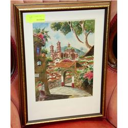 ESTATE FRAMED WATERCOLOUR PICTURE