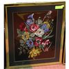 Image 1 : LARGE NEEDLEPOINT PICTURE OF FLOWERS FRAMED