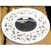 Image 1 : WHITE ROUND FLORAL MIRROR