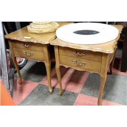 PAIR OF WOOD 2 DRAWER END TABLES