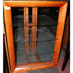 TV STAND WITH GLASS SHELVING