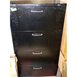 BLACK 4 DRAWER FILING CABINET