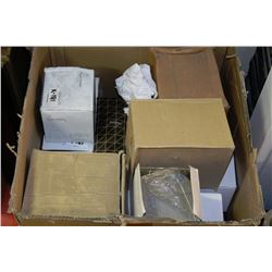 BOX WITH TOILET PAPER DISPENSERS ETC