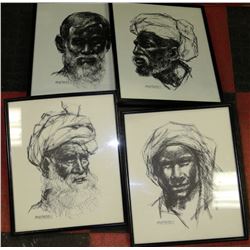 SET OF 4 1967 BLACK & WHITE SIGNED PICTURES