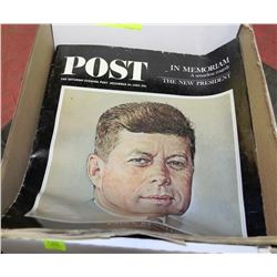 FLAT OF COMMEMORATIVE JFK MAGAZINES & MORE