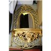 Image 1 : GOLD HALLWAY MIRROR WITH MATCHING SHELF