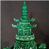 Image 2 : CHINESE POLYCHROME, GREEN FINISHED HAND SCULPTED INCENSE BURNER, 20'' H