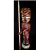 Image 1 : TOM PATTERSON "THE WHALER CHIEF" NUU-CHA-NULTH HERITAGE TOTEM POLE. 8' H WITH 10' HARPOON,. THE