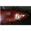 Image 2 : CRAIG VOISEN CARVED/ INLAID PACIFIC SALMON, 48" LONG X 12" TALL