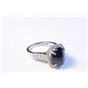 Image 3 : 14KT WHITE GOLD DIAMOND RING WITH GIA 6.06CT NATURAL/UNTREATED DARK BLUE SAPPHIRE.