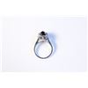 Image 4 : 14KT WHITE GOLD DIAMOND RING WITH GIA 6.06CT NATURAL/UNTREATED DARK BLUE SAPPHIRE.