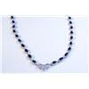 Image 1 : STERLING SILVER SAPPHIRE NECKLACE ENHANCED SAPPHIRES, ACCOMPANIED BY CUBIC CRYSTALS APPRAISED AT