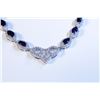 Image 2 : STERLING SILVER SAPPHIRE NECKLACE ENHANCED SAPPHIRES, ACCOMPANIED BY CUBIC CRYSTALS APPRAISED AT