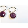 Image 2 : 14K GOLD RUBY (22.20CT) HOOP EARRINGS 2 OVAL CUT RUBIES (22.20CT) APPRAISED AT $5,661.00