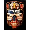 Image 1 : RANDY STIGLITZ, COAST SALISH, 2 FIGURE BEAR AND EAGLE MASK, 13" TALL, 10" WIDE.