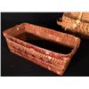 Image 2 : HAND WOVEN WICKER BASINETTE, 24'' X 12'', AND SMALL BASKET, 13'' X 7''