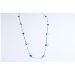 10K GOLD EMERALD (4.70CT) NECKLACE 11 OVAL SHAPED EMERALDS APPRAISED AT $2,650.00