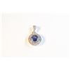 Image 1 : 14K GOLD SAPPHIRE (1.20CT) WITH 73 DIAMONDS PENDANT ACCENTED BY 73 SINGLE CUT DIAMONDS