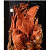 Image 2 : HARDWOOD TREE TRUNK ROOSTER AND CHICKEN FAMILY HAND CARVED SCULPTURE, WITH DISPLAY CASE,