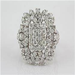 3.02 ct Cluster Diamond Wedding Anniversary Cocktail Ring 18kt White Gold