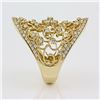 Image 2 : 1.35 ctw Pave' Diamond  Filigree Victorian Design Ring 14Kt Yellow Gold F, SI2-I1, 12.07 gms 6.5