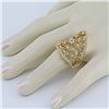 Image 3 : 1.35 ctw Pave' Diamond  Filigree Victorian Design Ring 14Kt Yellow Gold F, SI2-I1, 12.07 gms 6.5