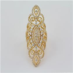 2.27 ctw Filigree Victorian Design 14Kt Yellow Gold F, SI2-I1, 9.59 gms 6.75