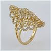 Image 2 : 2.27 ctw Filigree Victorian Design 14Kt Yellow Gold F, SI2-I1, 9.59 gms 6.75