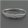 Image 1 : 1.74 ctw  F, SI2-I1 Channel Prong Pave Set Diamond Bangle Bracelet 14Kt White Gold 15.97 gms