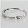 Image 2 : 1.74 ctw  F, SI2-I1 Channel Prong Pave Set Diamond Bangle Bracelet 14Kt White Gold 15.97 gms