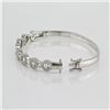 Image 2 : 2.26 ctw  F, SI2-I1 Channel Pave Set Diamond Bangle Bracelet 14Kt White Gold 14.3 gms