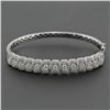 Image 2 : 2.09 ctw  F, SI2-I1 Channel Pave Set Diamond Bangle Bracelet 14Kt White Gold 15.43 gms