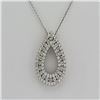 Image 1 : 1.67 ctw  F, SI2-I1 Diamond Round Pear Shape Pendant Necklace  16" 14Kt White Gold