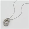 Image 2 : 1.67 ctw  F, SI2-I1 Diamond Round Pear Shape Pendant Necklace  16" 14Kt White Gold