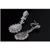 Image 2 : 4.80 ctw Diamond Earring Pear Shape Design F, SI2-I1 18K White Gold