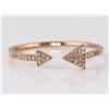Image 1 : 0.10ct Pavé Diamonds in 14K Rose Gold Double Arrow Cuff Ring - Size 7