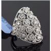 Image 2 : 2.69 ctw Prong Channel  Set Diamond Filigree Ring 14K White Gold   8.21g|**Size:6.5