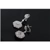 Image 3 : 4.40 ctw Diamond Lily Floral  Design Earring Diamond F, SI2-I1 18K White Gold