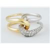 Image 1 : 14K Two-Tone with 0.34ct Pave Set Diamond Lover's Knot Band Ring - Size 6