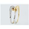 Image 2 : 14K Two-Tone with 0.34ct Pave Set Diamond Lover's Knot Band Ring - Size 6