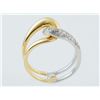 Image 3 : 14K Two-Tone with 0.34ct Pave Set Diamond Lover's Knot Band Ring - Size 6