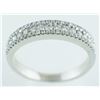 Image 2 : 0.49ct Channel Pavé Diamond 14K White Gold Half Band Wedding Ring - Size 7
